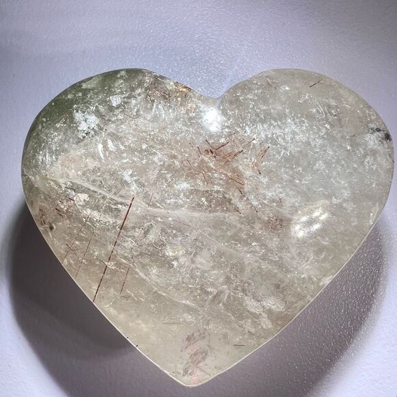 Golden Rutilated Threads and Garden Quartz Heart‎ Carving (1) - Picture 9 of 16